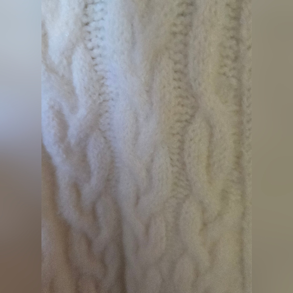 NWOT, POL, Cream SOFT Cable Knit Cardigan with Belt, Sz. L - Picture 3 of 10